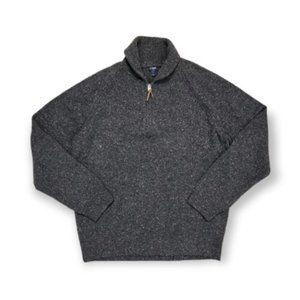 Classic Men's J. Crew Wool Donegal Gray Pullover Sweater